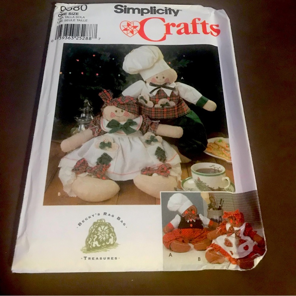 Vtg Gingerbread People Body and Clothes 16" New 2001 Simplicity 9880